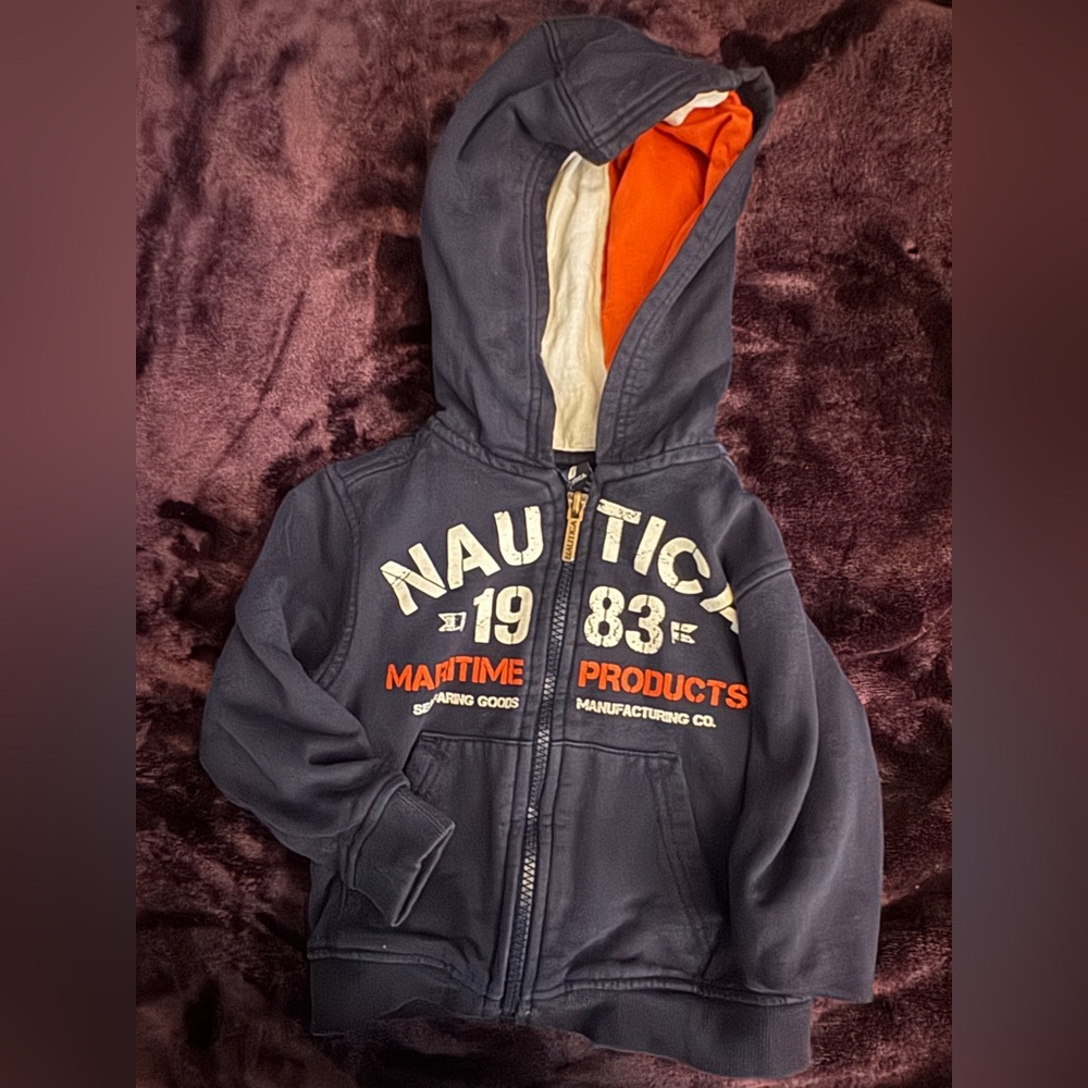 Nautica Navy and Orange Kids Hoodie